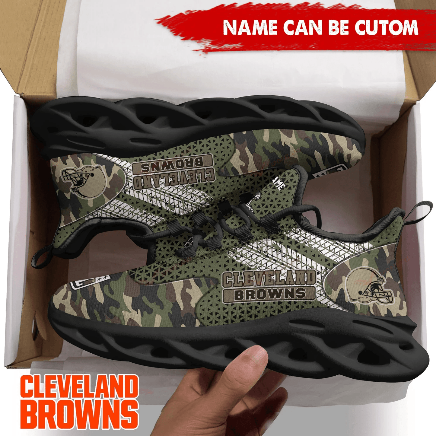 Cleveland Browns Personalized Yezy Running Sneakers SPD597