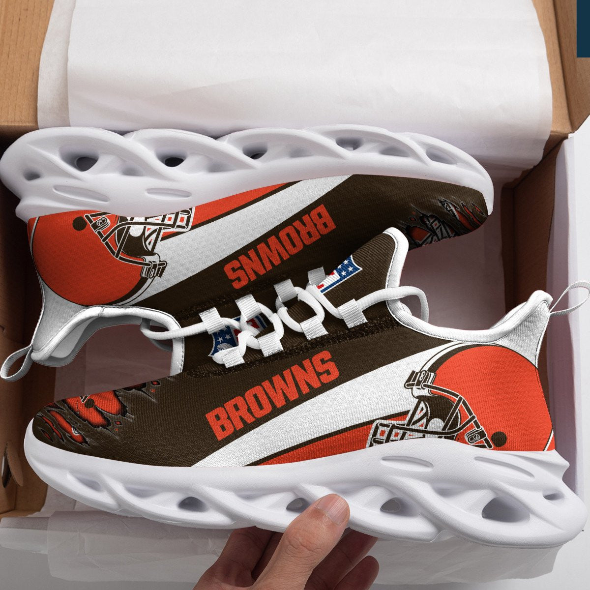 Cleveland Browns Yezy Running Sneakers 973