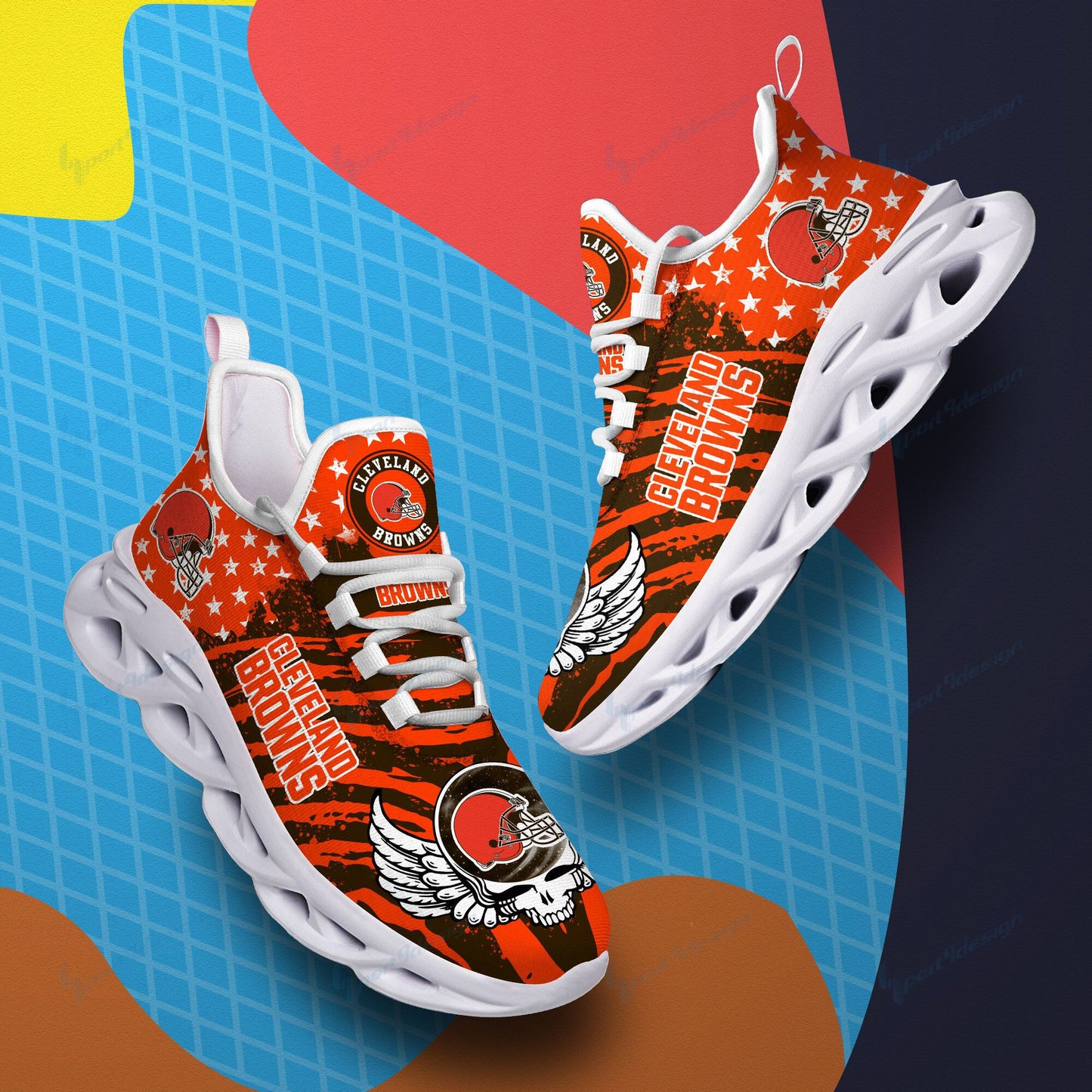 Cleveland Browns Yezy Running Sneakers BB758