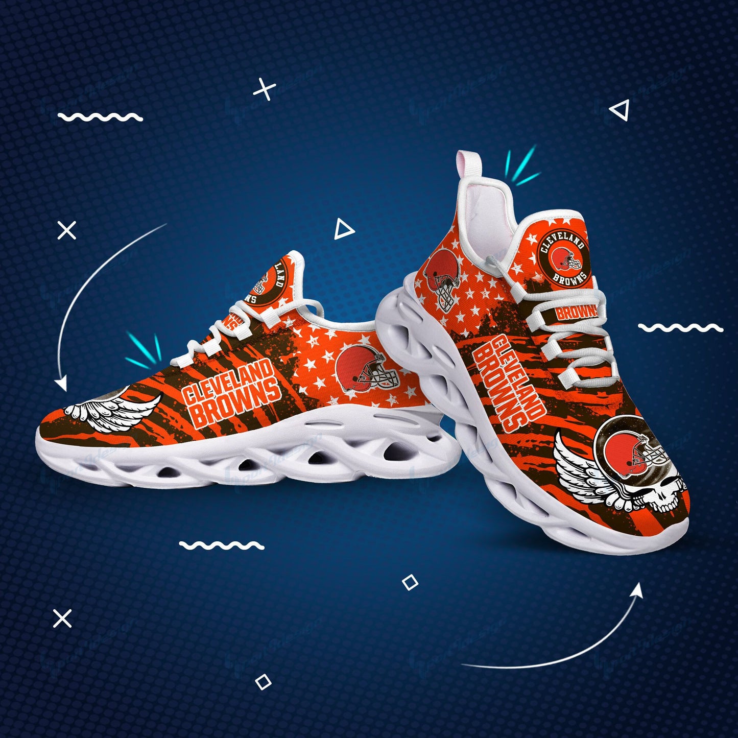 Cleveland Browns Yezy Running Sneakers BB758