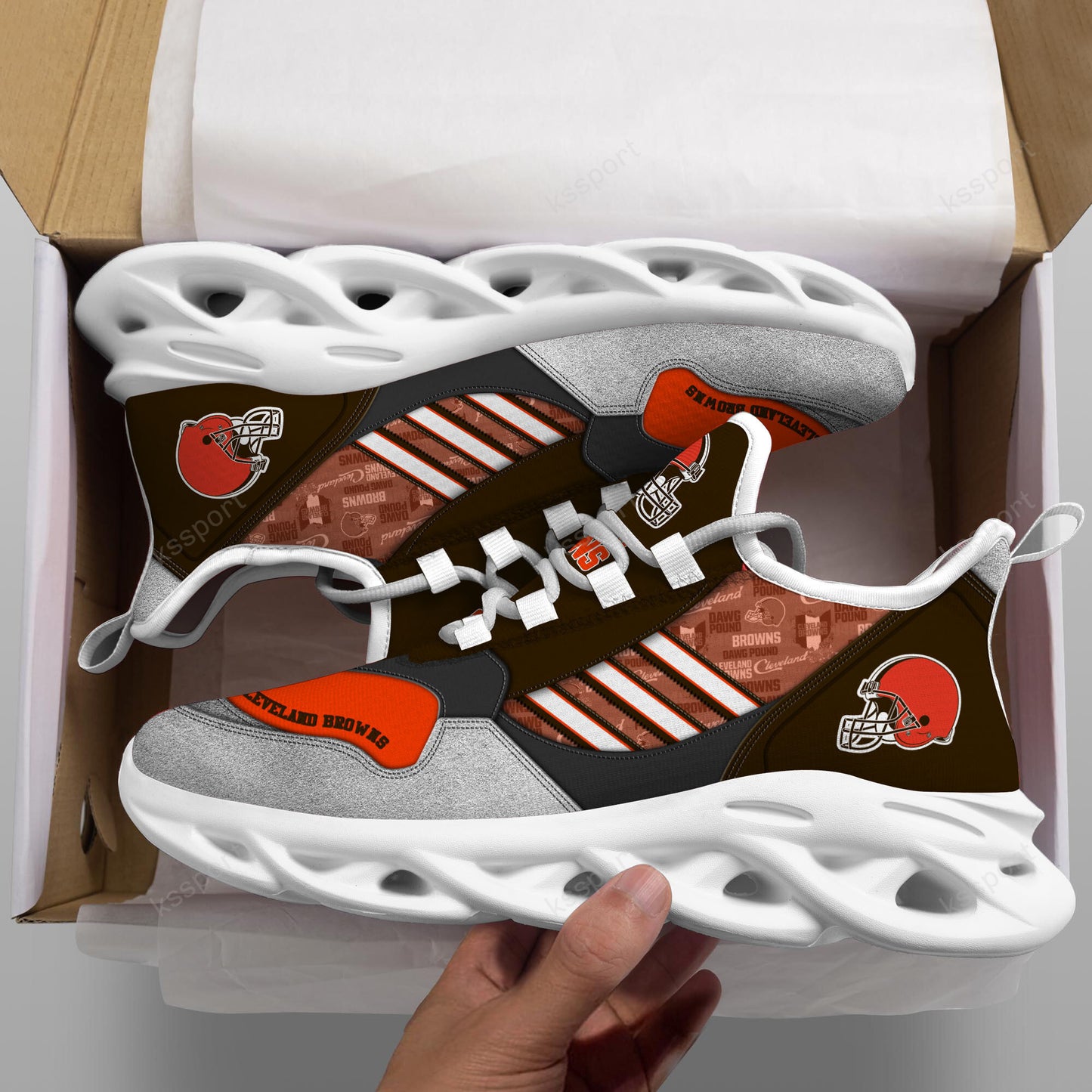 Cleveland Browns Yezy Running Sneakers BG732