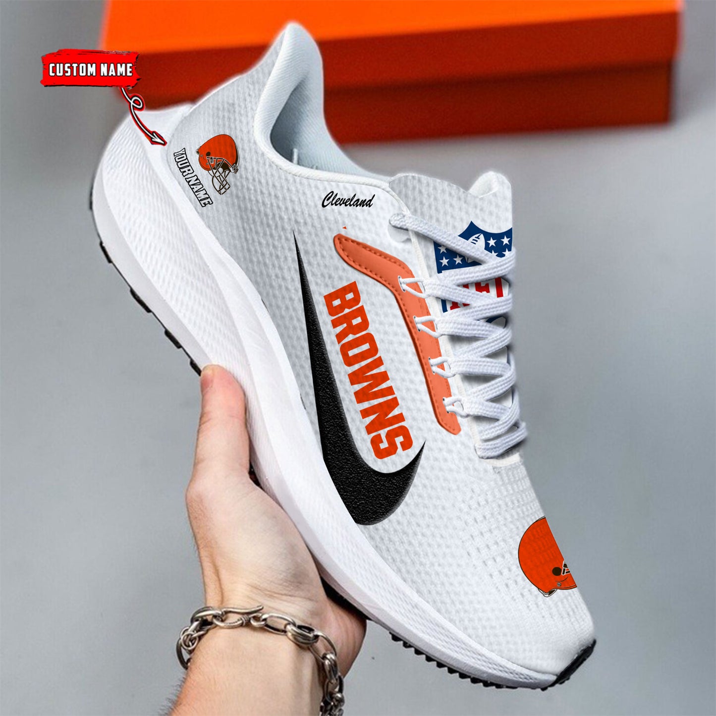 Cleveland Browns Lightweight Patch Decor Running Shoes AZBTRS000008
