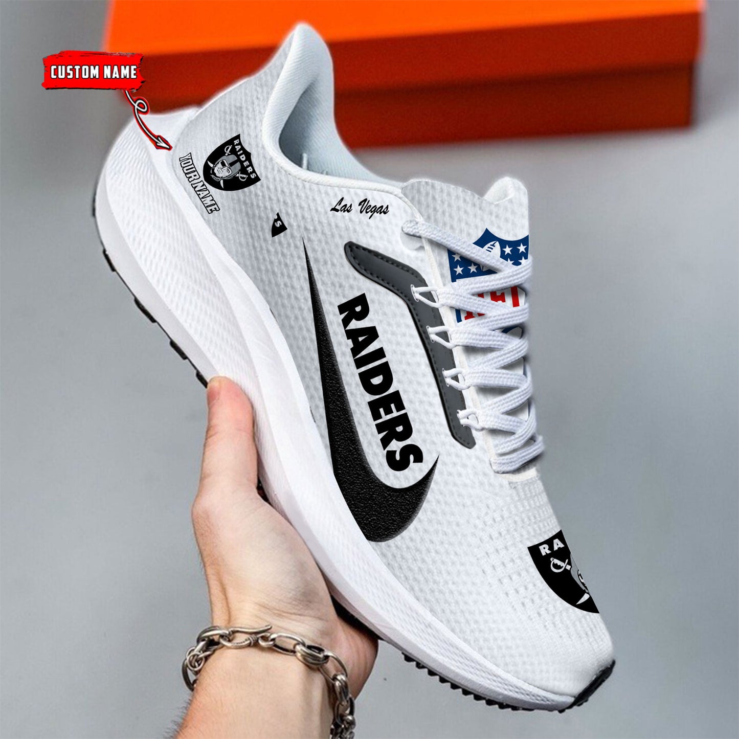 Las Vegas Raiders Lightweight Patch Decor Running Shoes AZBTRS000017