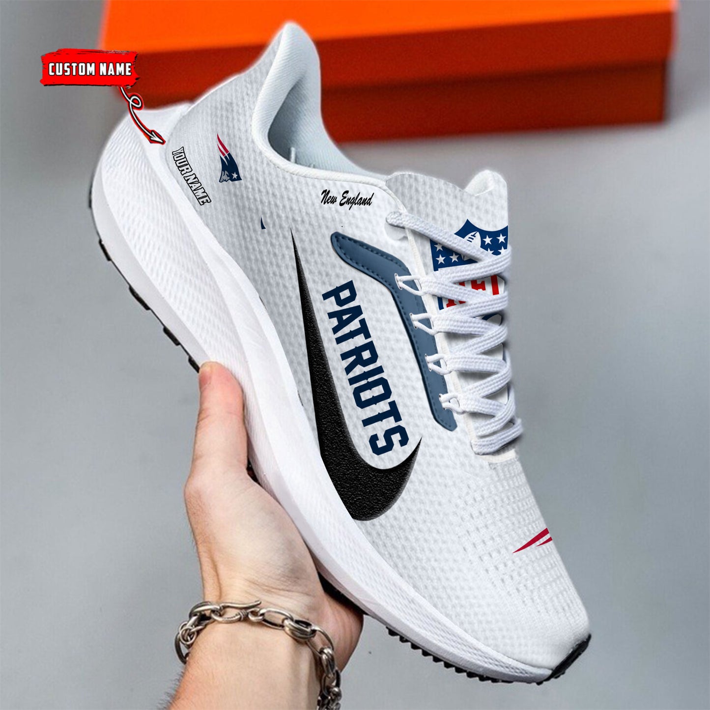 New England Patriots Lightweight Patch Decor Running Shoes AZBTRS000022