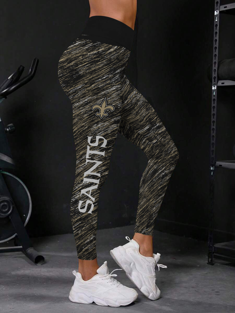 New Orleans Saints High Waist Push Up Printed Leggings (1)