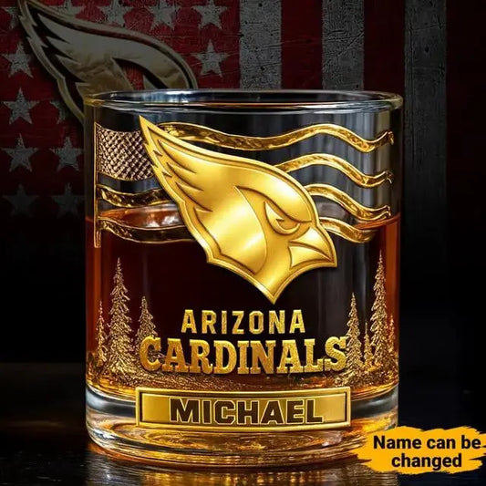 Arizona Cardinals Golden Logo Whiskey Glass SP03
