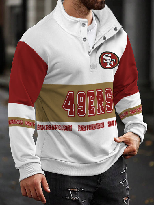 San Francisco 49ers Casual Colorful Stand Collar Sweatshirt AZBTSCSW000478