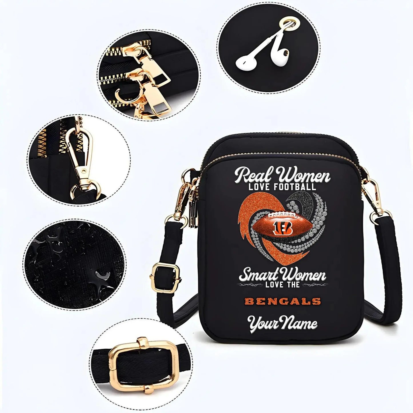 Cincinnati Bengals Mini Crossbody Bag for Women New Trending 2025 AZBT2DMCB000025