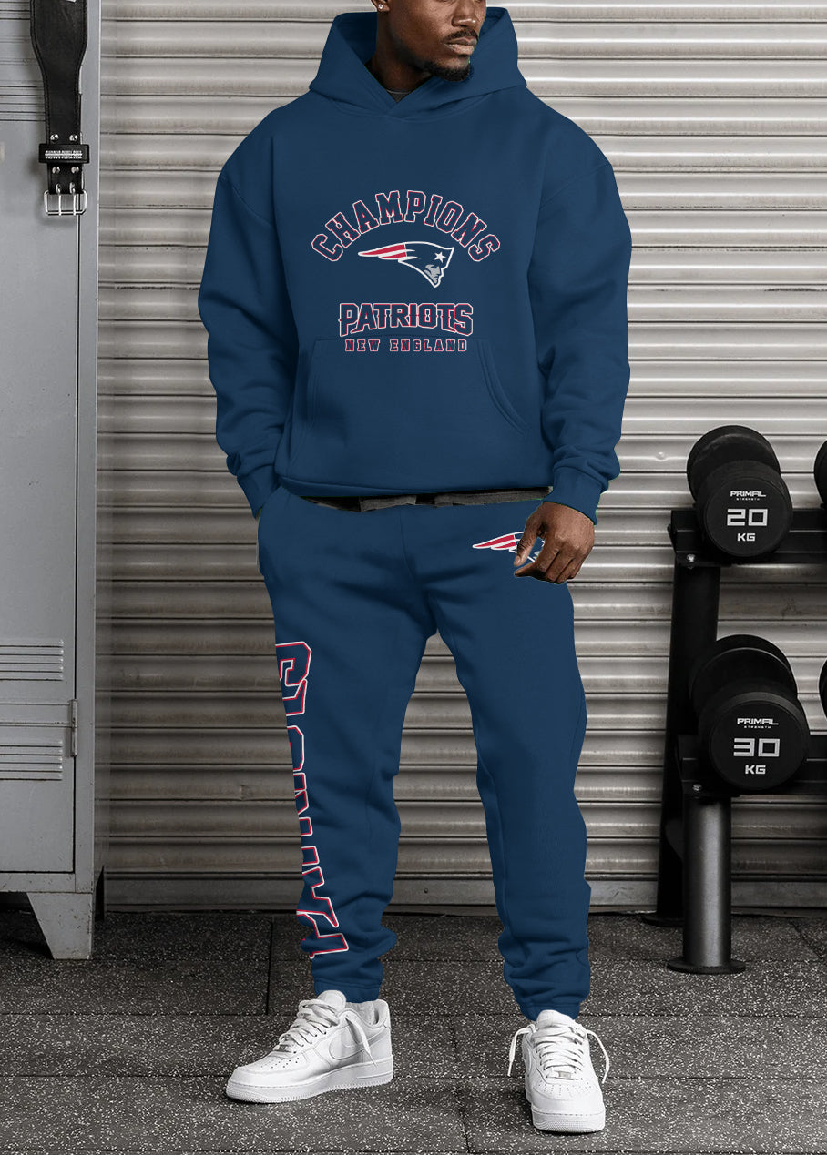 New England Patriots Combo Pullover Hoodie And Sweatpants AZBTPHSP000040