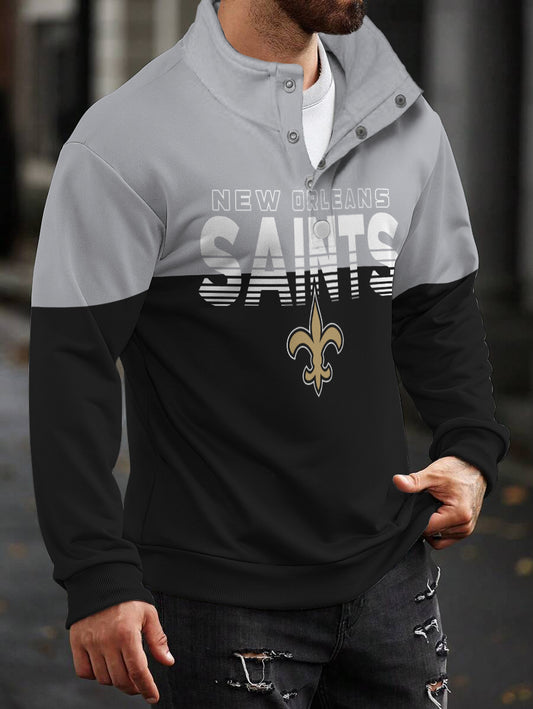 New Orleans Saints Casual Colorful Stand Collar Sweatshirt AZBTSCSW000528