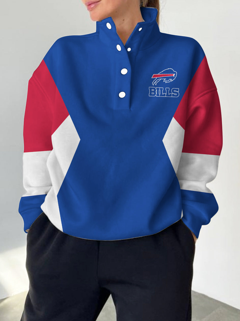 Buffalo Bills Casual Colorful Stand Collar Sweatshirt AZBTSCSW000213