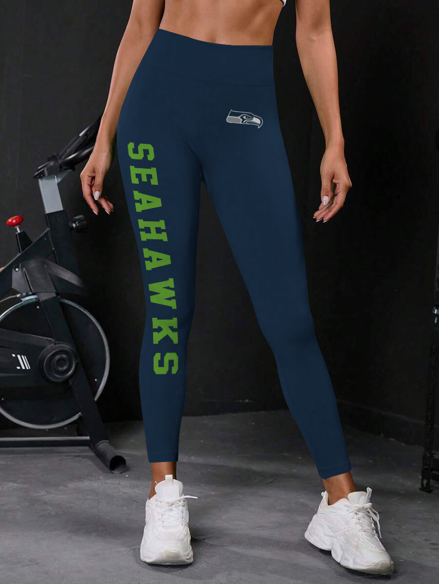 Seattle Seahawks  High Waist Push Up Printed Leggings
