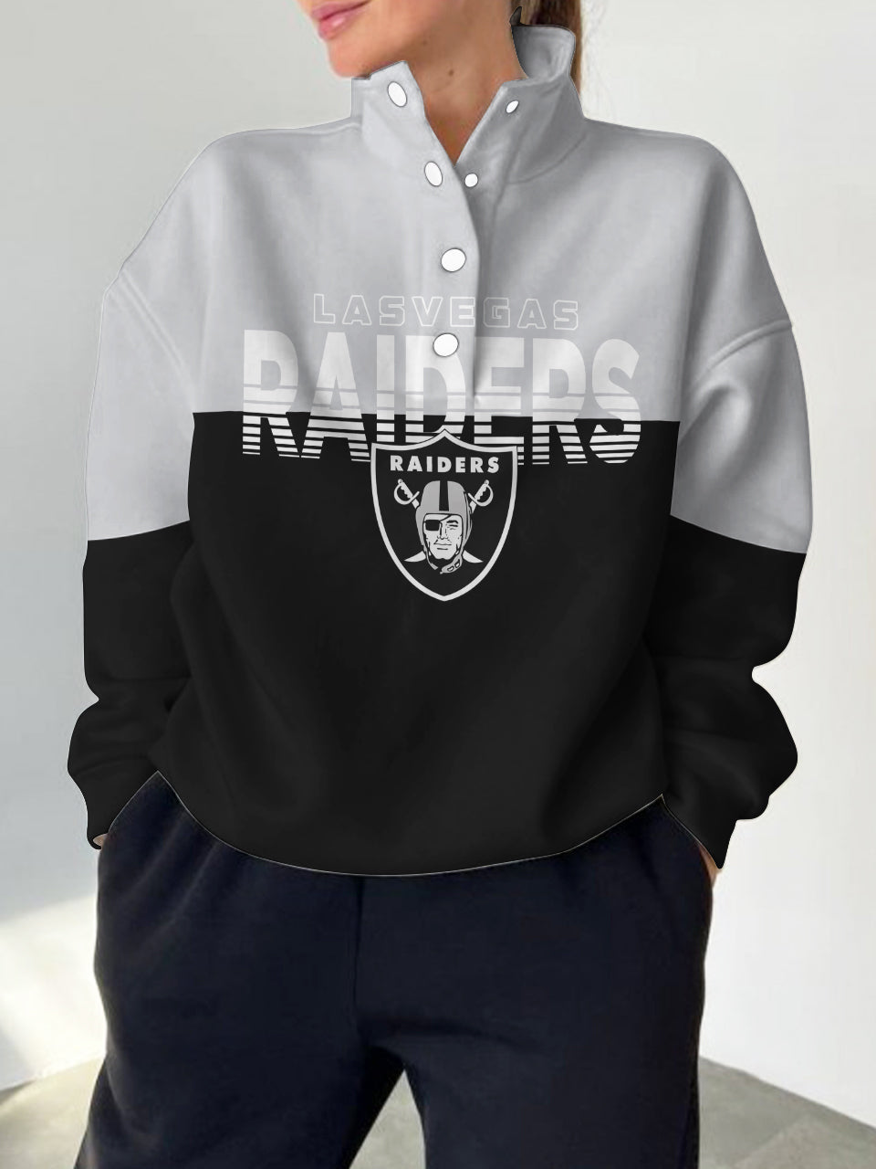 Las Vegas Raiders Casual Colorful Stand Collar Sweatshirt AZBTSCSW000419