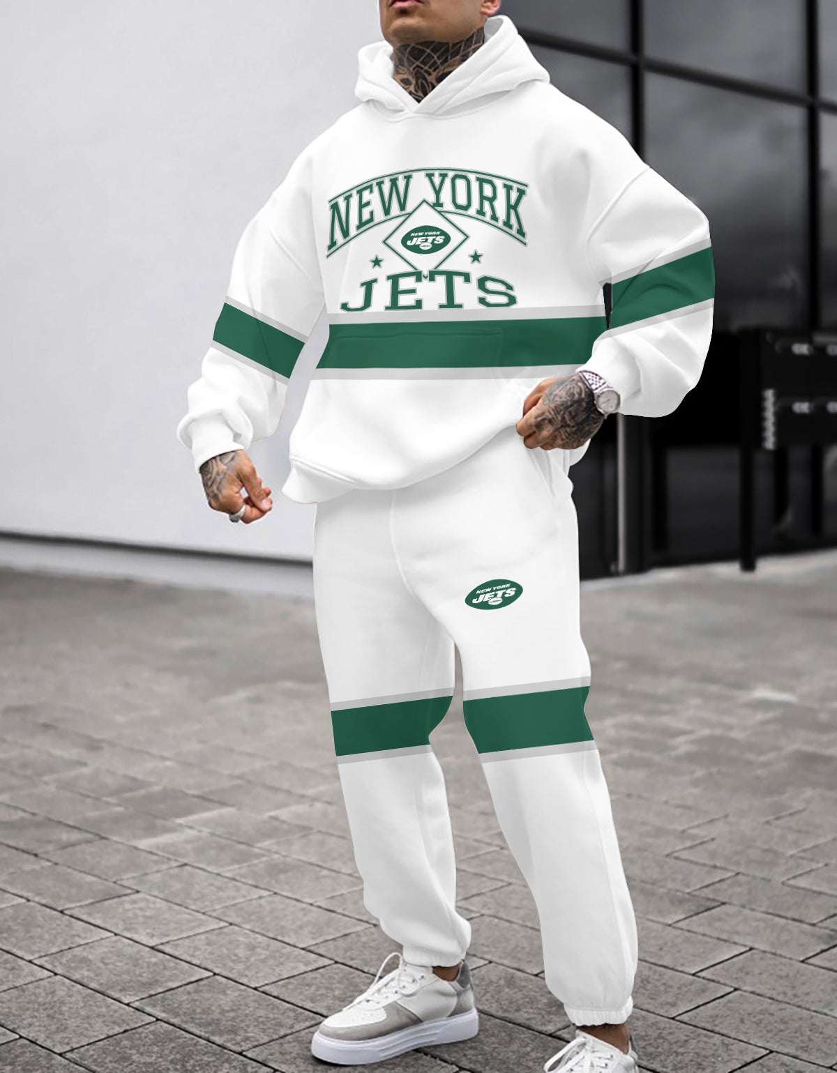 New York Jets Combo Pullover Hoodie And Sweatpants AZBTPHSP000396