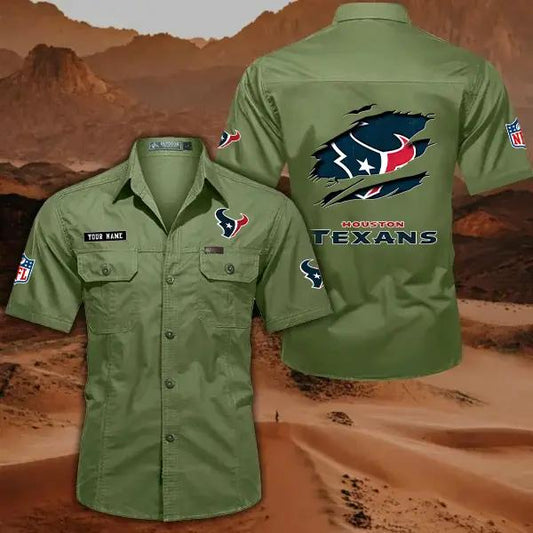 Houston Texans Men’s Short Sleeve Cargo Shirts New 2025 AZBT2DCGS000013