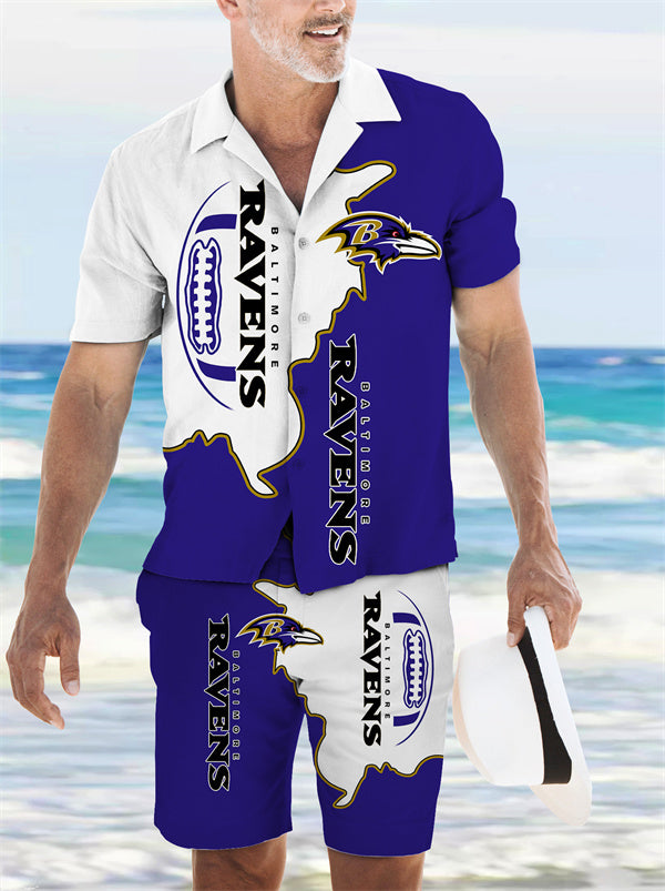 Baltimore Ravens Combo Hawaiian Shirt and Shorts AZBTHWSS000145