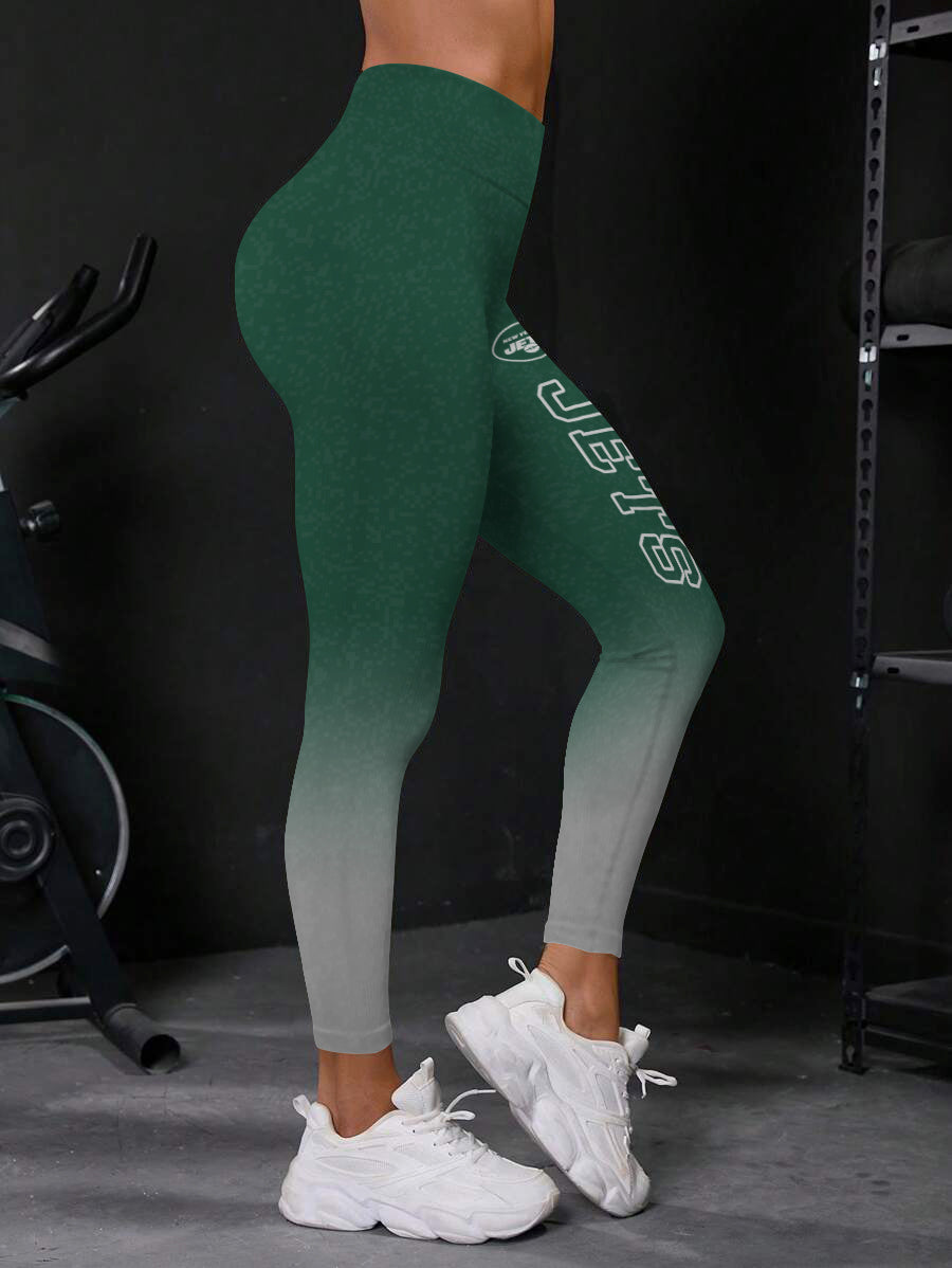 New York Jets High Waist Push Up Printed Leggings (2)
