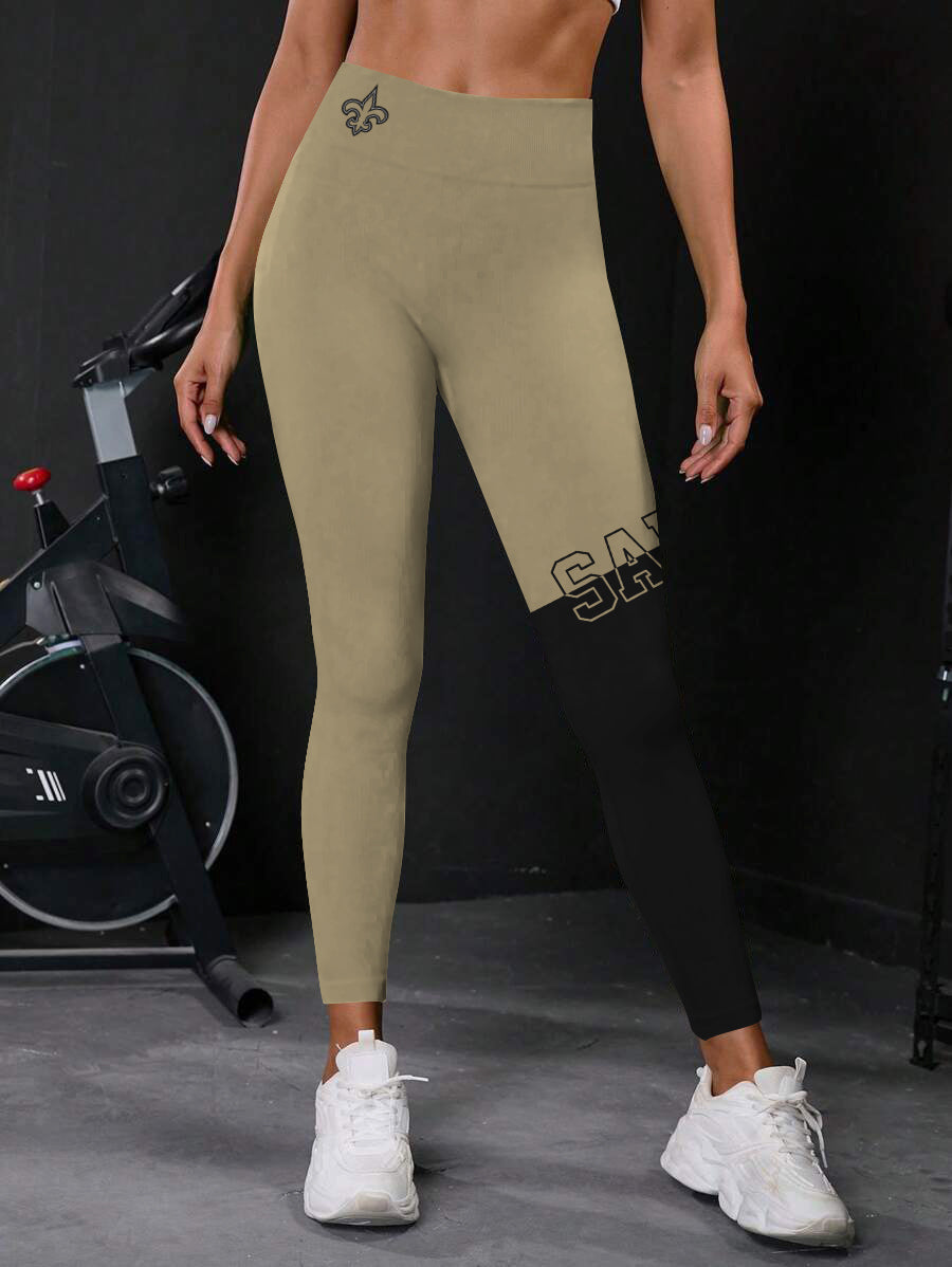 New Orleans Saints High Waist Push Up Printed Leggings (4)