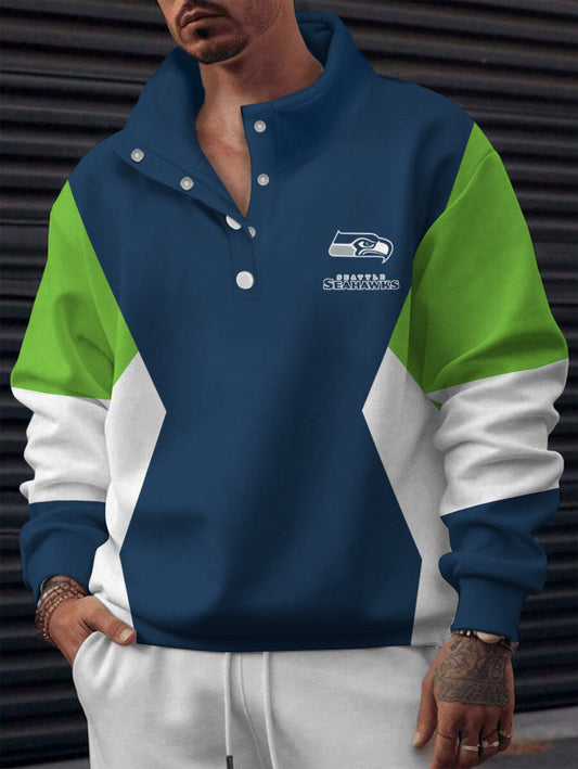 Seattle Seahawks Casual Colorful Stand Collar Sweatshirt AZBTSCSW000554