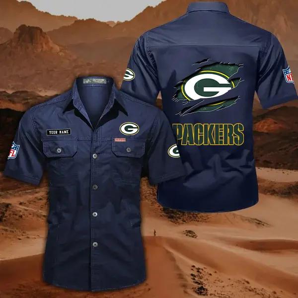 Green Bay Packers Men’s Short Sleeve Cargo Shirts New 2025 AZBT2DCGS000012
