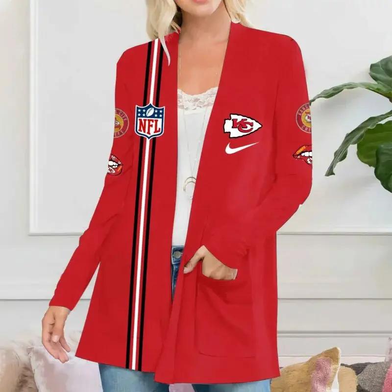 Kansas City Chiefs Women Patch Pocket Cardigan BT092