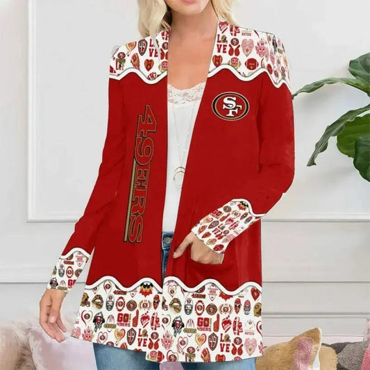 San Francisco 49ers Women Patch Pocket Cardigan BT167