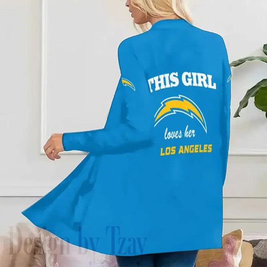 Los Angeles Chargers Women Patch Pocket Cardigan BT106