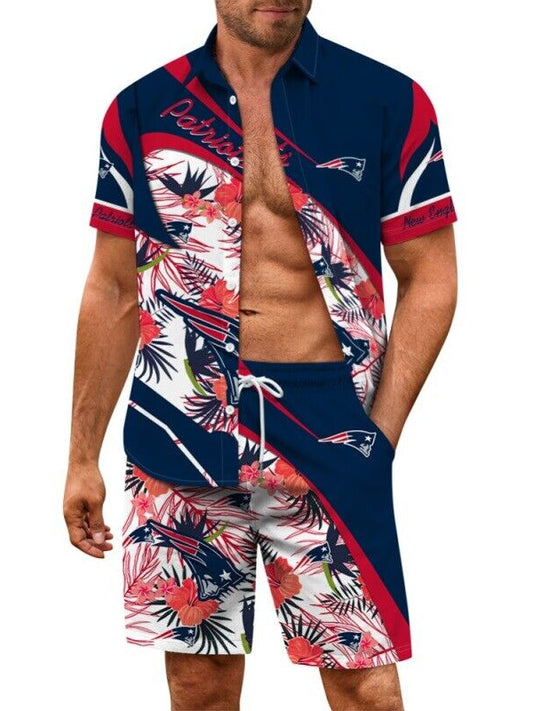 New England Patriots Combo Hawaiian Shirt and Shorts AZBTHWSS000055