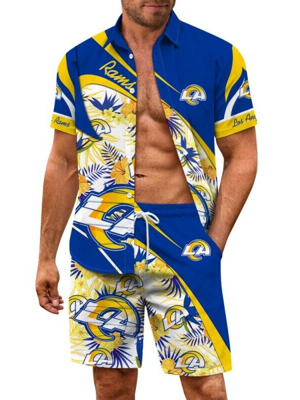 Los Angeles Rams Combo Hawaiian Shirt and Shorts AZBTHWSS000077