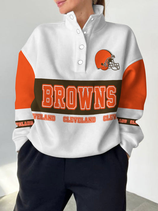 Cleveland Browns Casual Colorful Stand Collar Sweatshirt AZBTSCSW000307