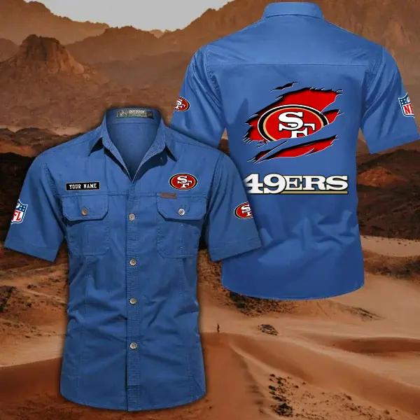 San Francisco 49ers Men’s Short Sleeve Cargo Shirts New 2025 AZBT2DCGS000027