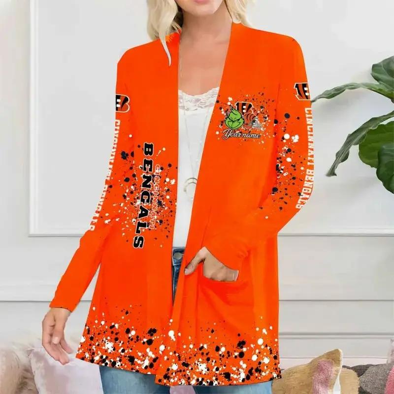 Cincinnati Bengals Women Patch Pocket Cardigan BT038