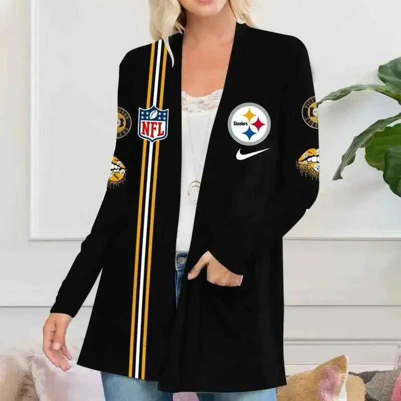 Pittsburgh Steelers Women Patch Pocket Cardigan BT157