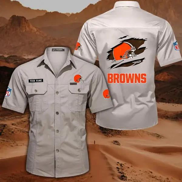 Cleveland Browns Men’s Short Sleeve Cargo Shirts New 2025 AZBT2DCGS000008