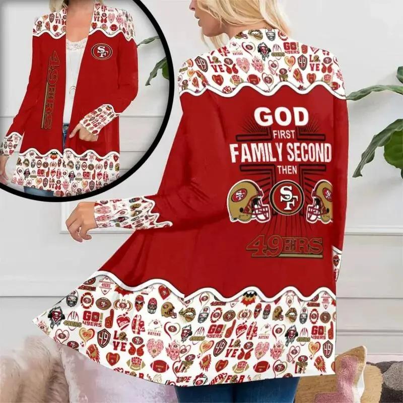 San Francisco 49ers Women Patch Pocket Cardigan BT167