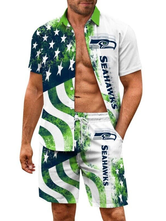 Seattle Seahawks Combo Hawaiian Shirt and Shorts AZBTHWSS000002
