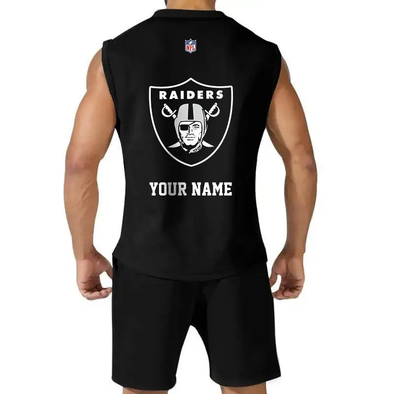 Las Vegas Raiders Combo Men Jersey Tank Top and Shorts AZICOTATTMS00005