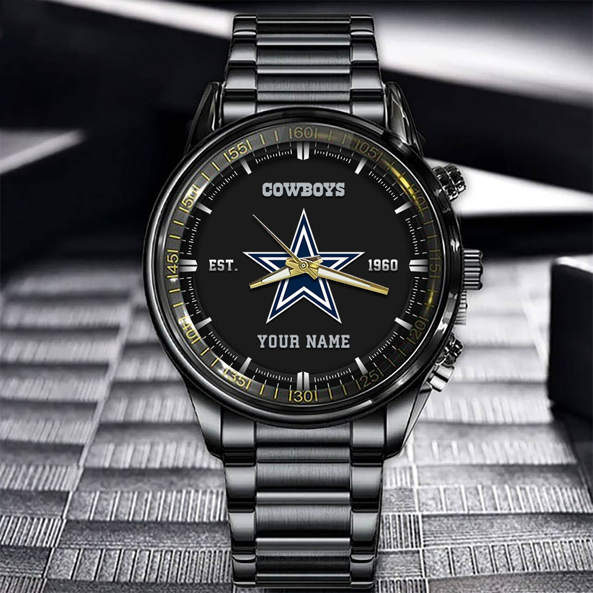 Dallas Cowboys Black Fashion Watch Gifts For Sport Fans AZWATCH063