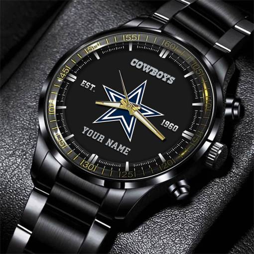 Dallas Cowboys Black Fashion Watch Gifts For Sport Fans AZWATCH063