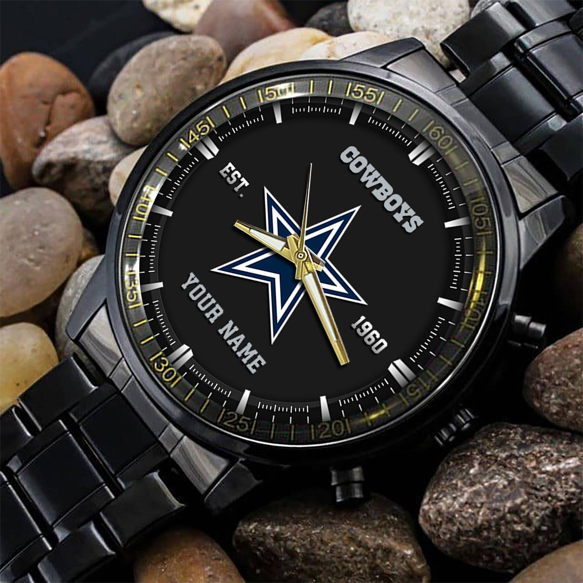 Dallas Cowboys Black Fashion Watch Gifts For Sport Fans AZWATCH063