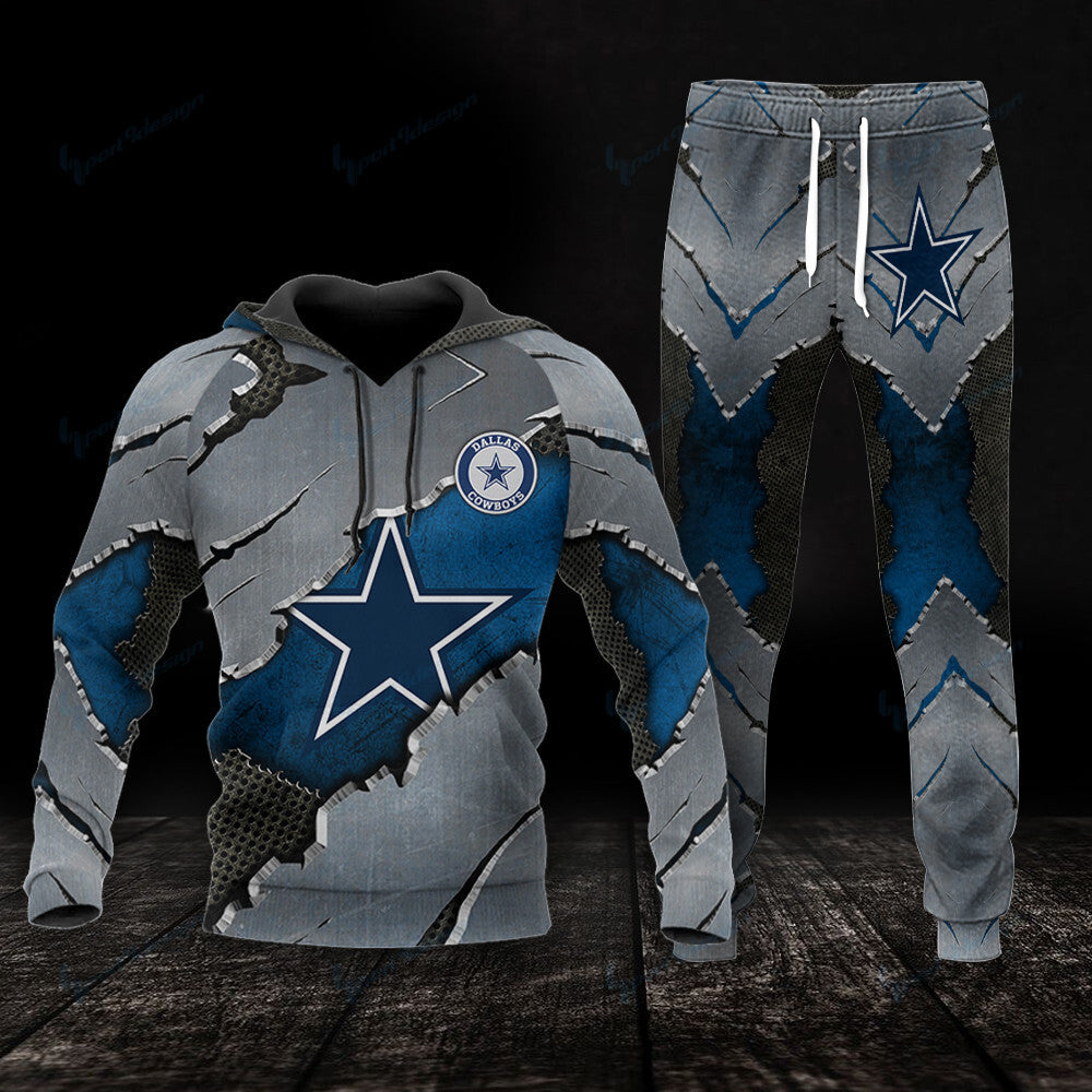 Dallas Cowboys Hoodie and Jogger Set Hoodie BG854
