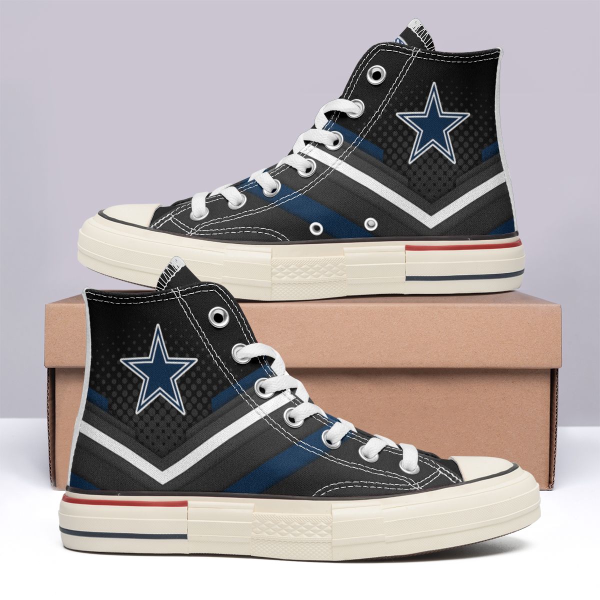 Dallas Cowboys New High Top Canvas Shoes 02