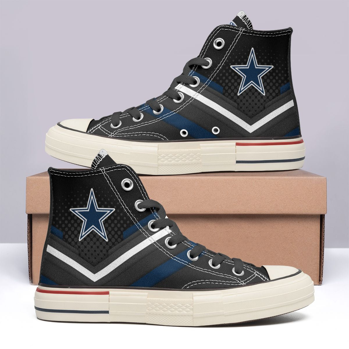 Dallas Cowboys New High Top Canvas Shoes 02