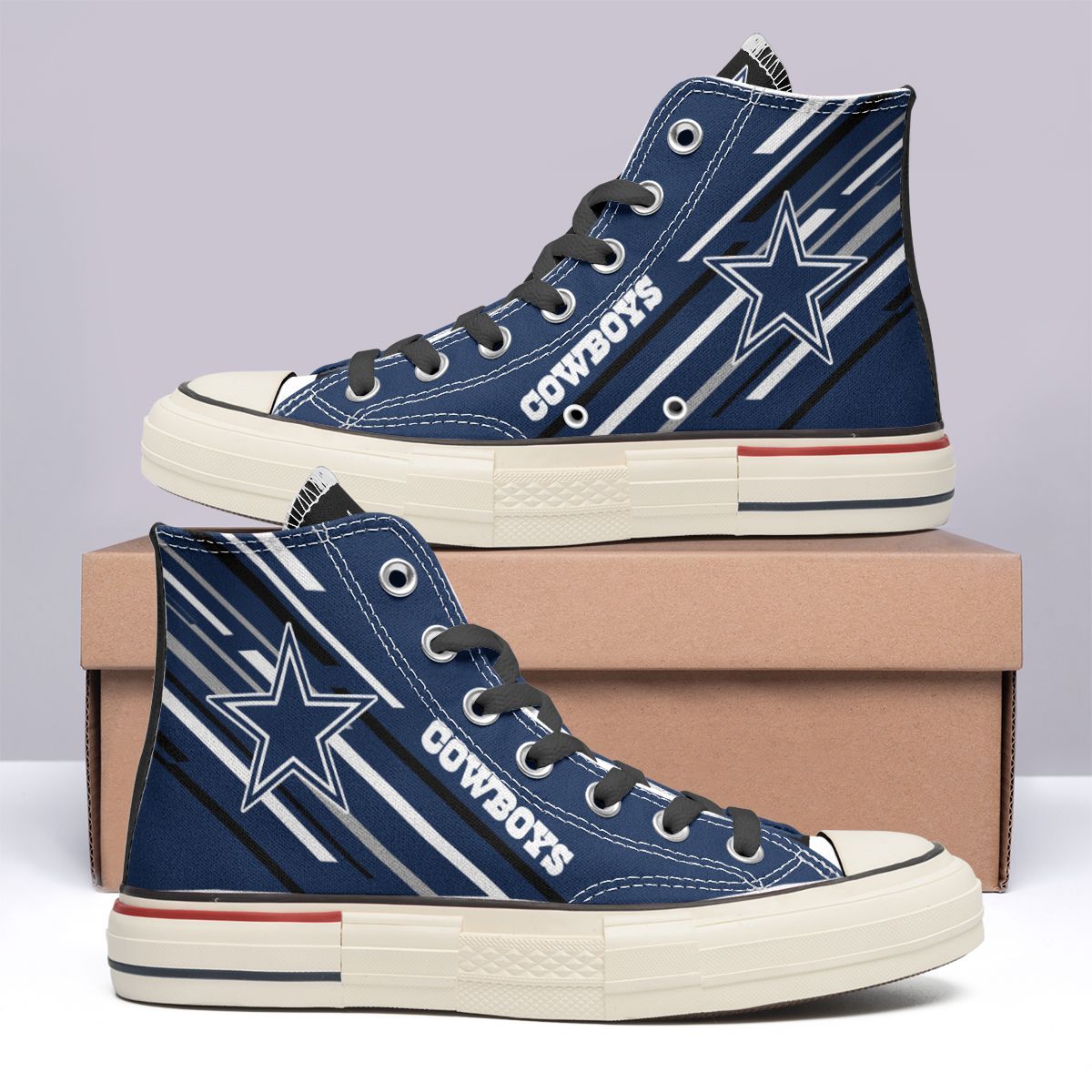 Dallas Cowboys New High Top Canvas Shoes 05