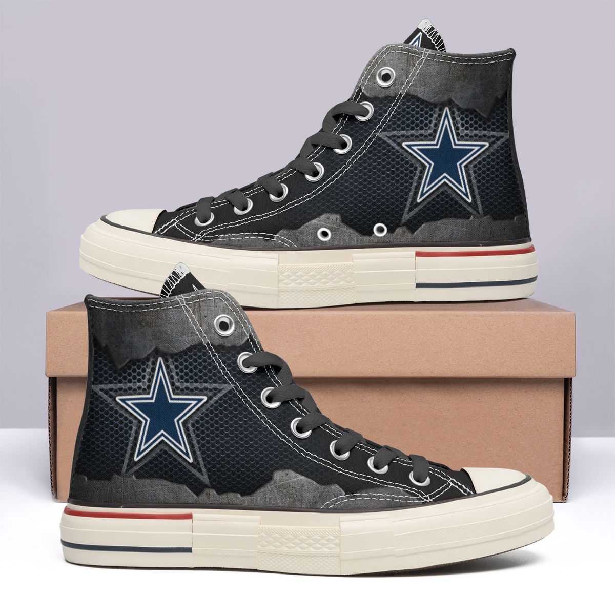 Dallas Cowboys New High Top Canvas Shoes 08