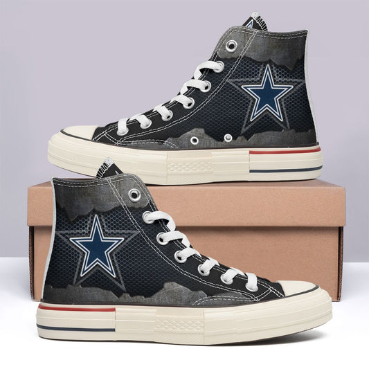 Dallas Cowboys New High Top Canvas Shoes 08