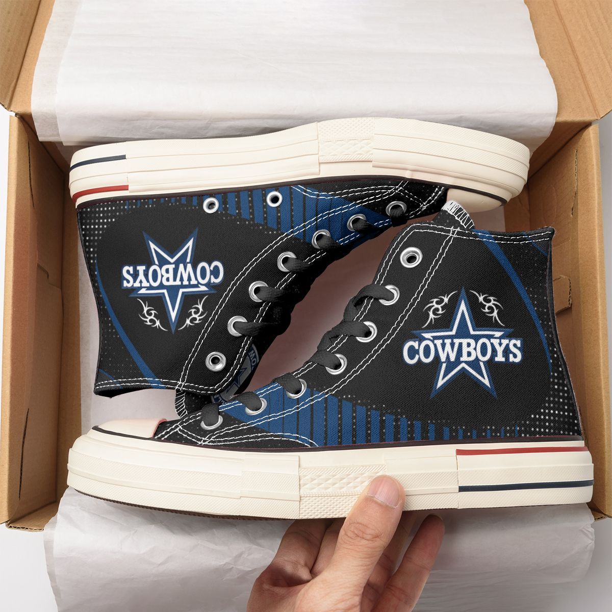 Dallas Cowboys New High Top Canvas Shoes 36