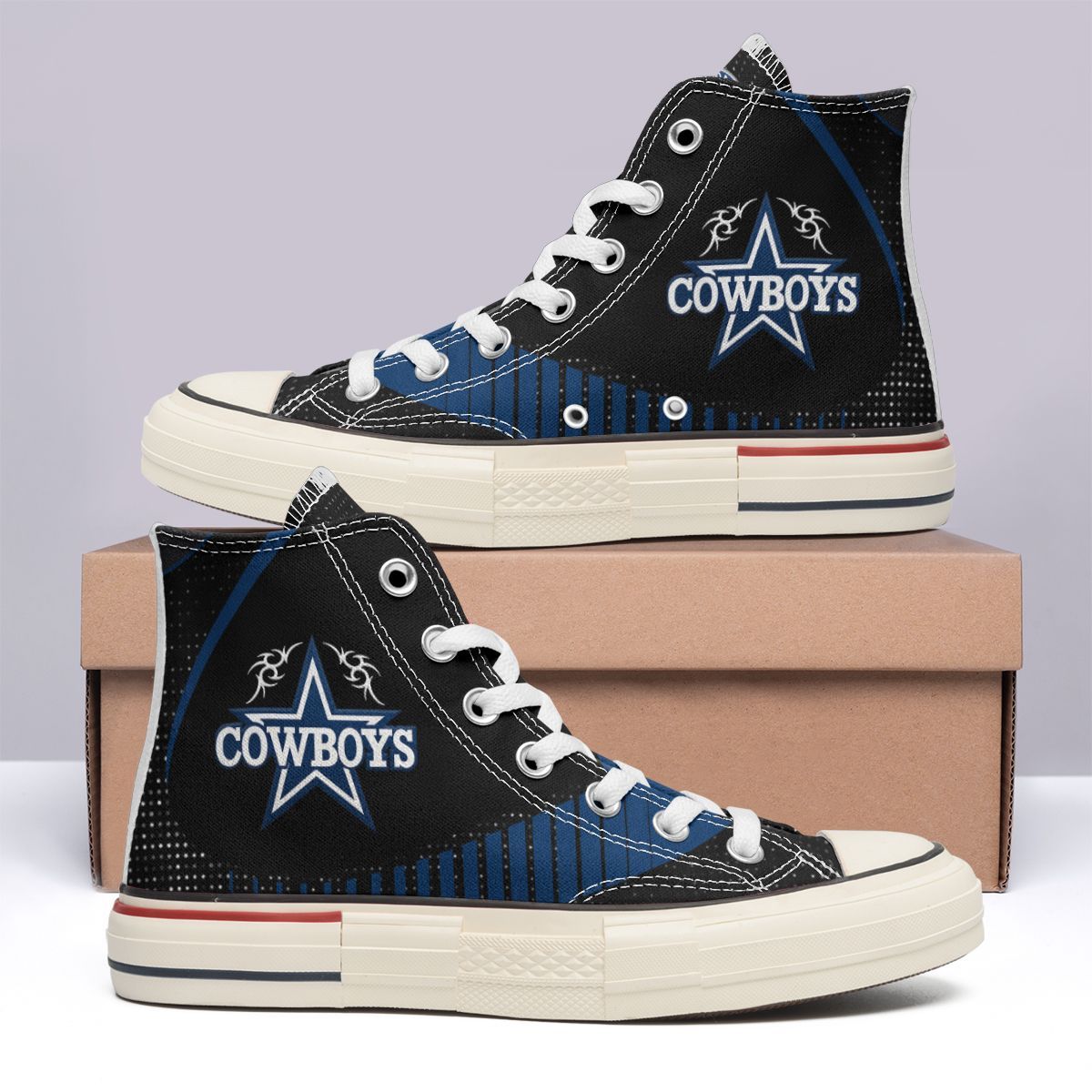 Dallas Cowboys New High Top Canvas Shoes 36
