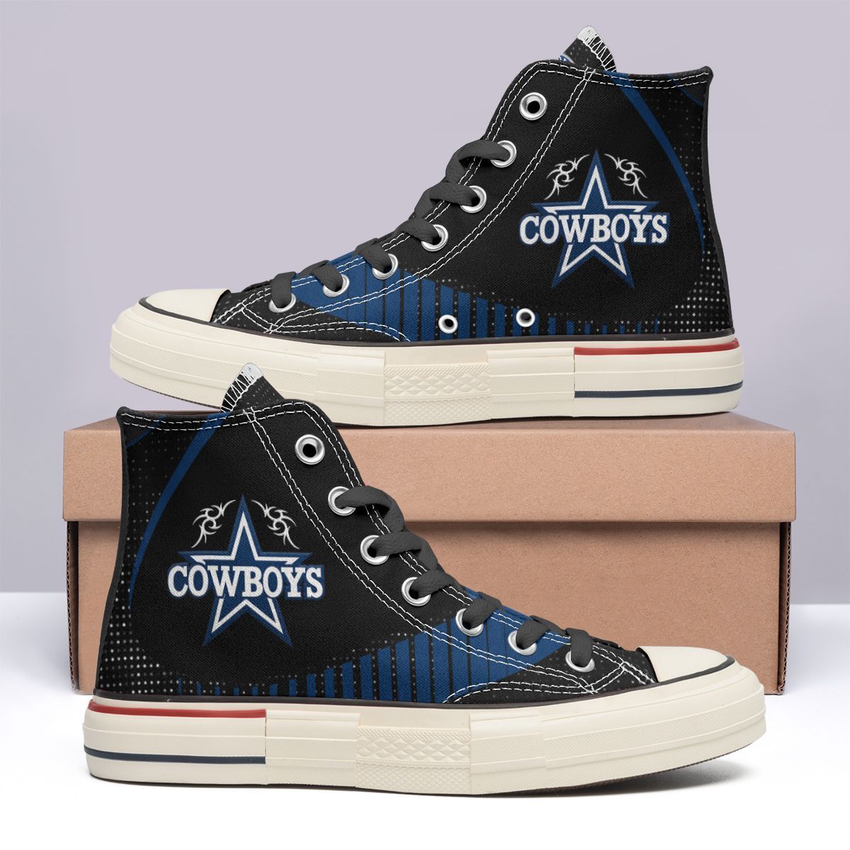 Dallas Cowboys New High Top Canvas Shoes 36