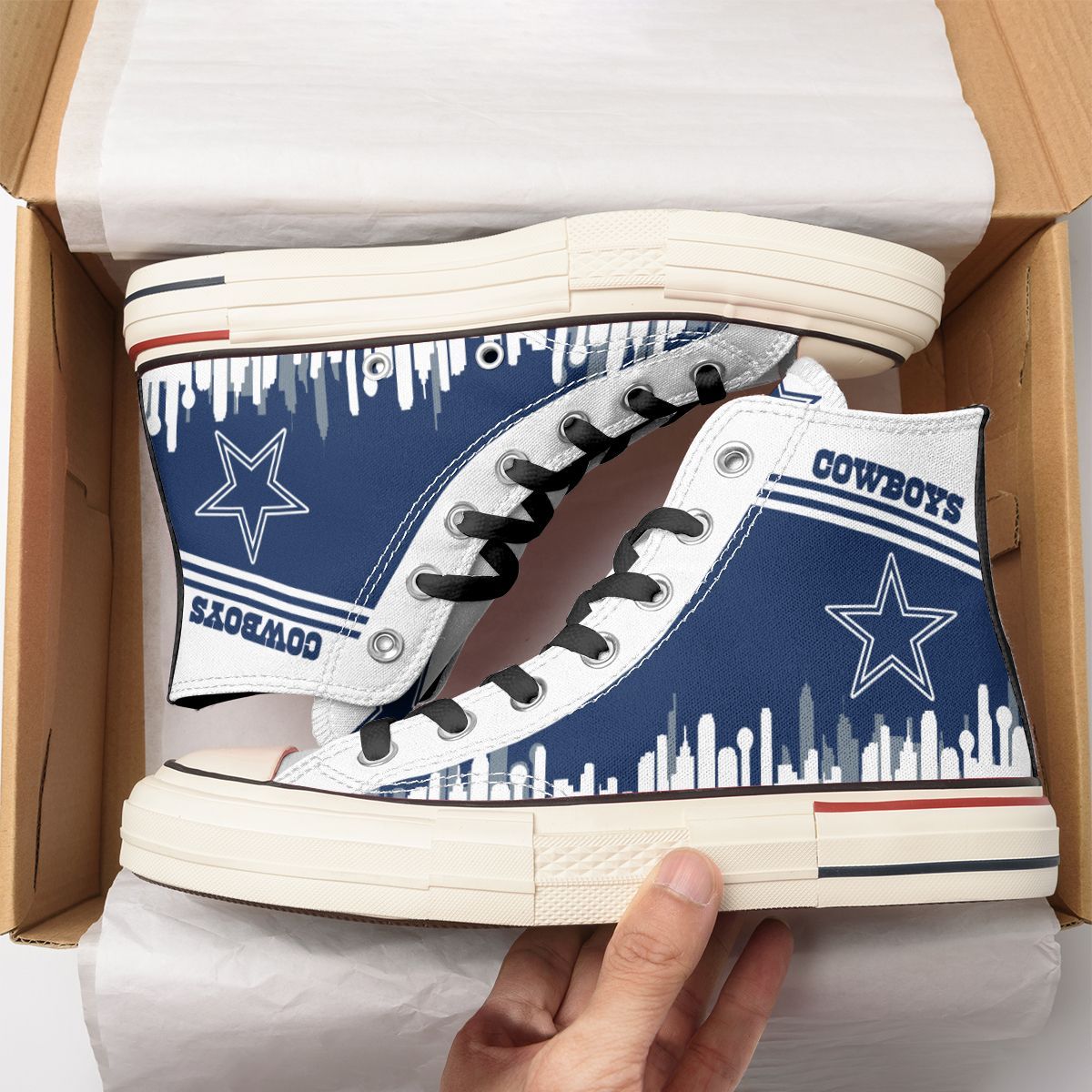 Dallas Cowboys New High Top Canvas Shoes 55
